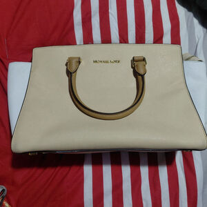 Women's Michael Kors Beige & White Satchel One Size